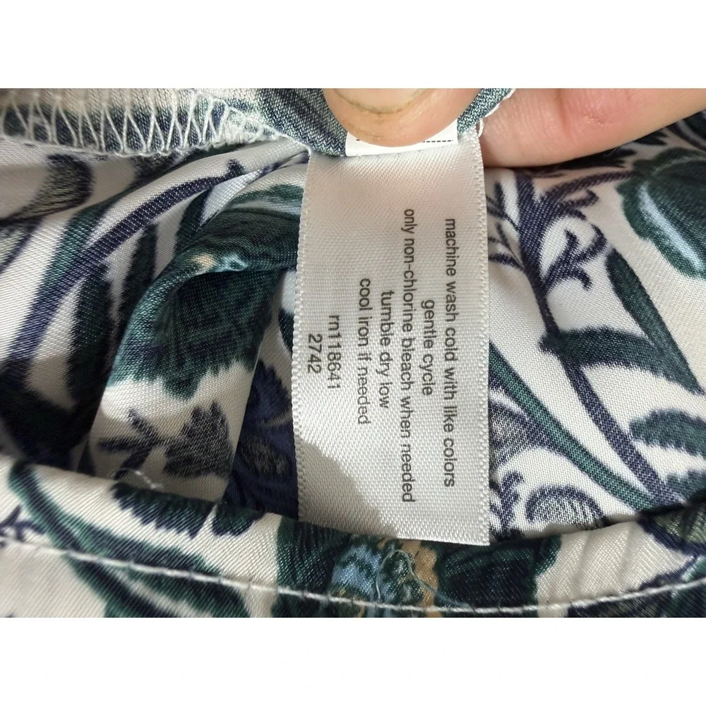 3X Lane Bryant Top Floral Curvy Plus Blouse Colorful Blue Long Sleeve